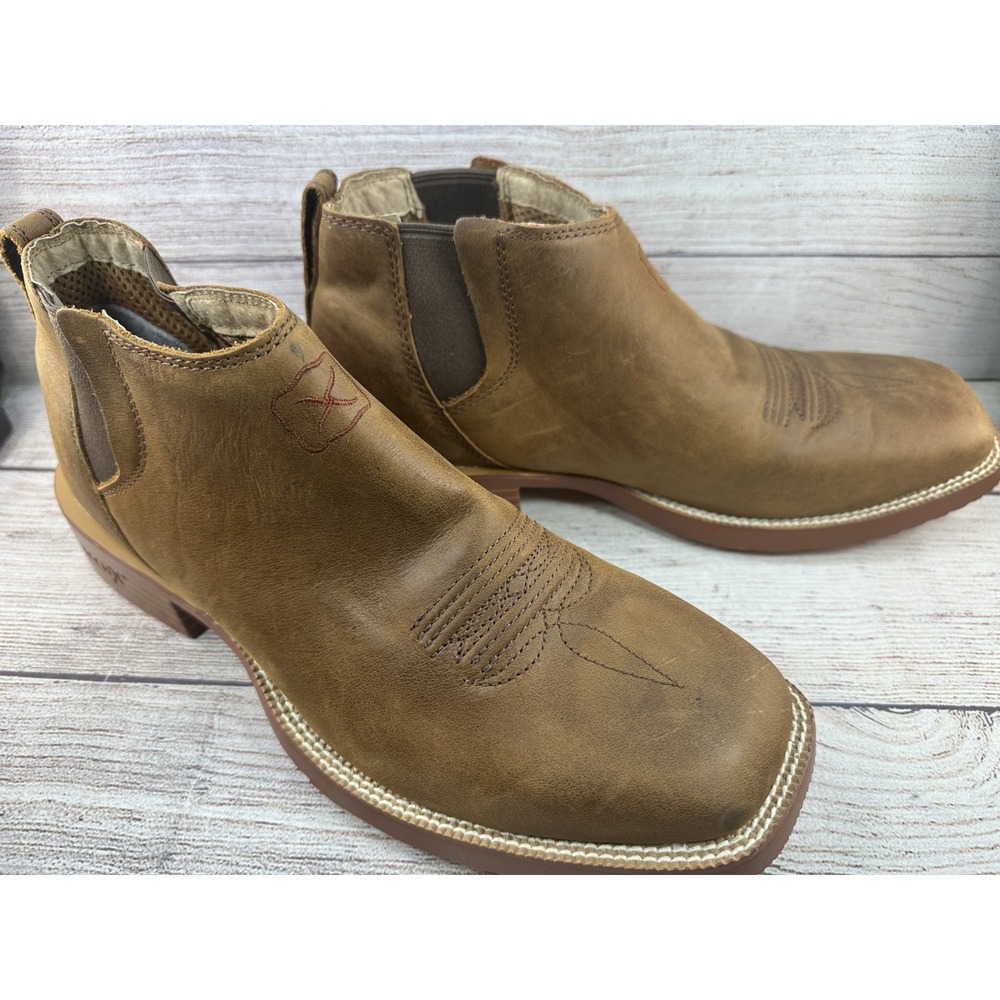 Twisted X Men's Tech X Chelsea Rust Brown Leather Western Boots Sz 9.5D MXTR008